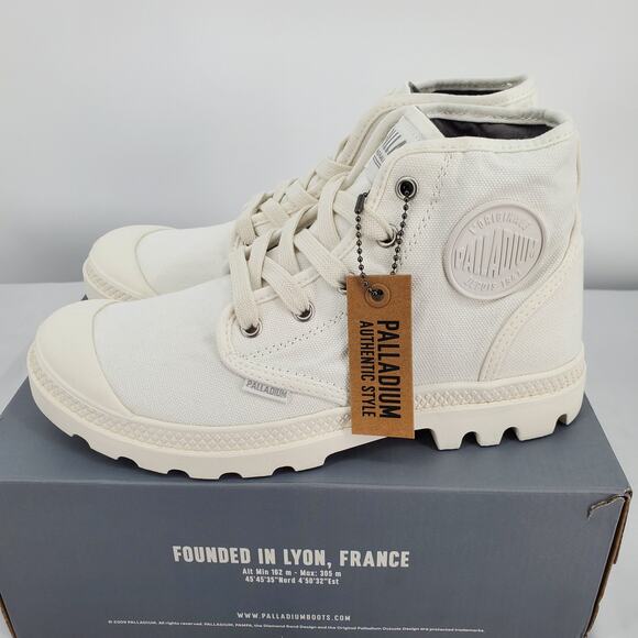 Palladium Unisex W8/M6.5 Pampa Hi Star White 92352-166-M New in Box - Picture 1 of 9